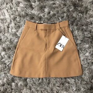 ZARA Tan Mini Skirt